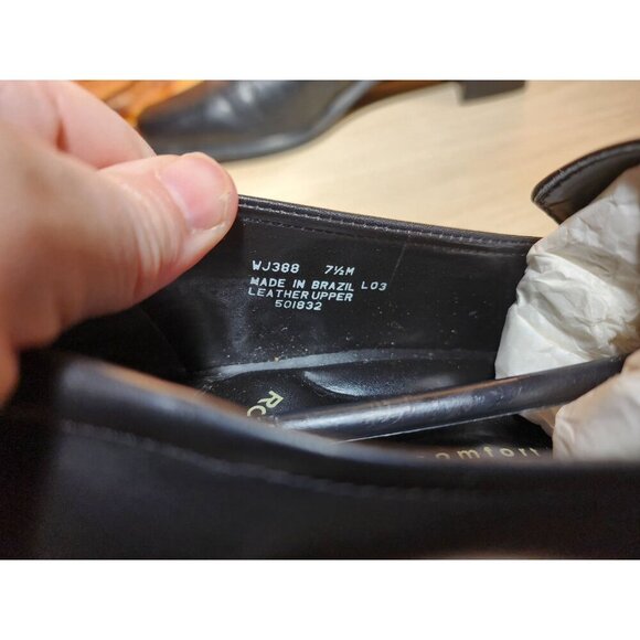 Rockport Women's Comfort by DMX Blue/Black Leather Loafers -Size 7.5W Block Heel - Picture 8 of 9